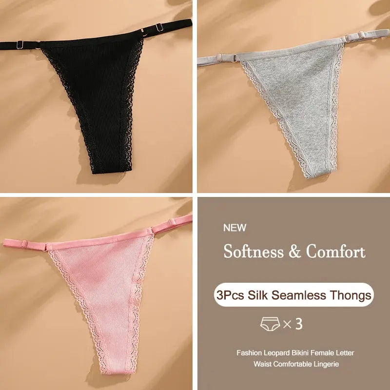 Culotte String en coton Sexy en lot de 03 pieces pour femmes
