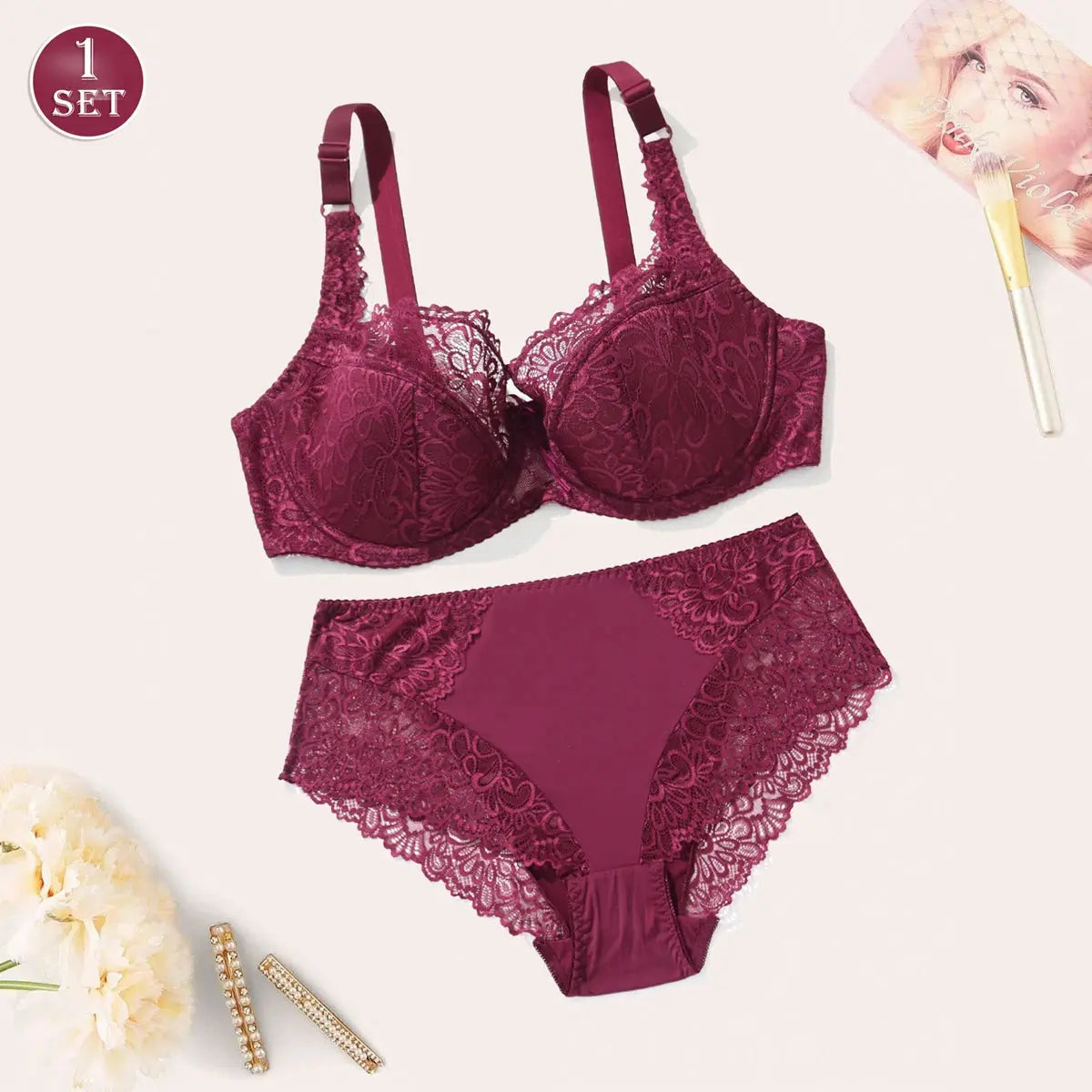 Ensemble soutien-gorge et culotte mince armatures Boutique de Lingeries et Accessoires Annie