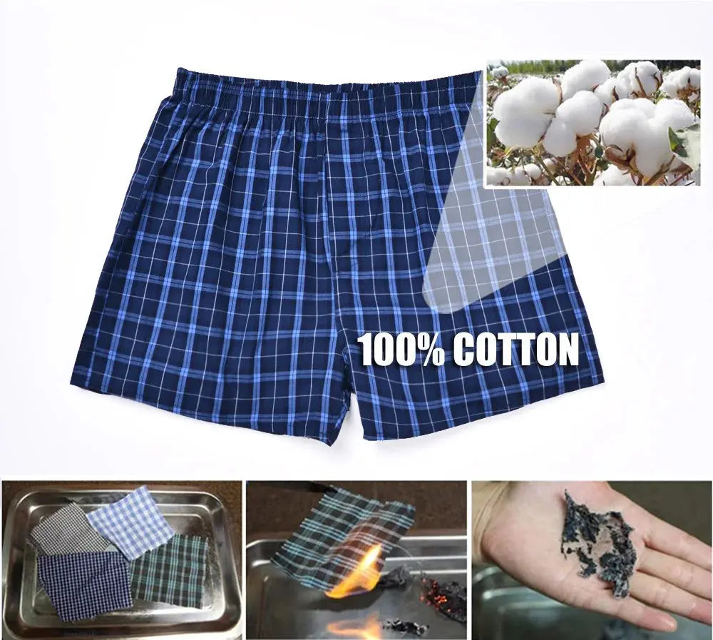 Boxer à carreaux 100% coton-culotte homme coton-sous vetement homme