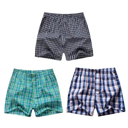 Boxer à carreaux 100% coton-culotte homme coton-sous vetement homme