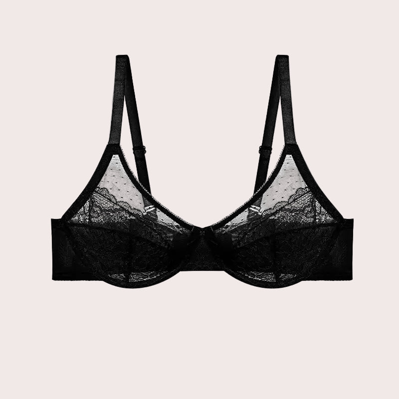 Soutien-gorge sexy en dentelle florale fin couleur unie Lingerie sexy annie