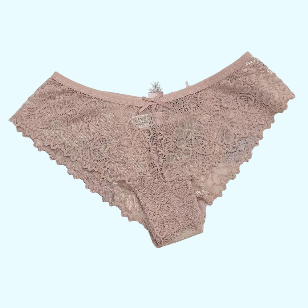 Moonflame 5 PCS Women Briefs Sexy Full Lace Panties Hollow Out Low-waist Female Shorts Soft Solid Color Breathable Underwear Boutique de Lingeries et Accessoires Annie