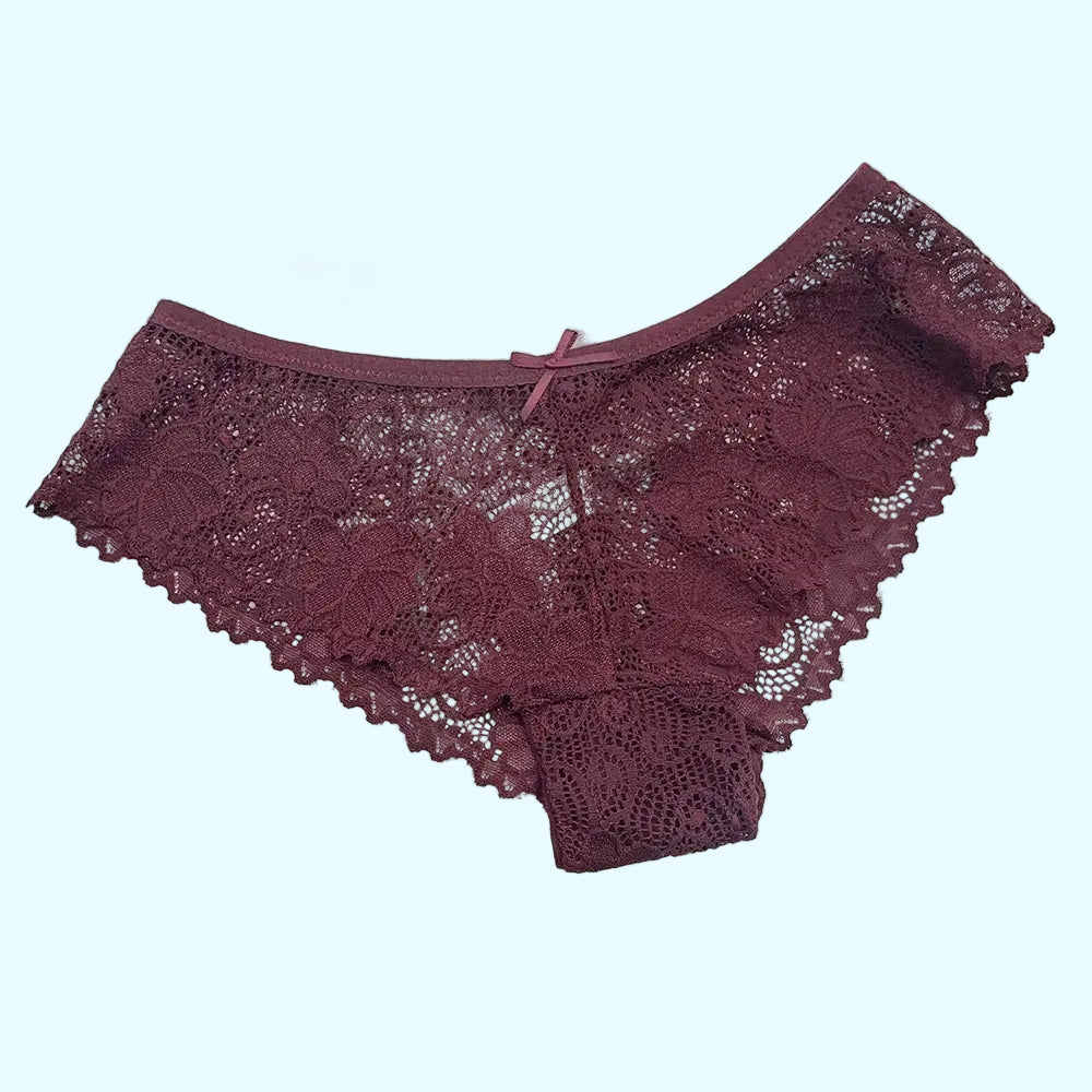 Moonflame 5 PCS Women Briefs Sexy Full Lace Panties Hollow Out Low-waist Female Shorts Soft Solid Color Breathable Underwear Boutique de Lingeries et Accessoires Annie