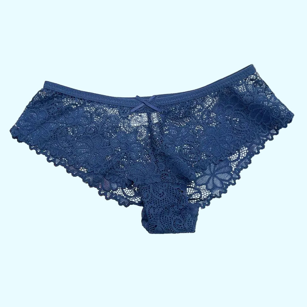Moonflame 5 PCS Women Briefs Sexy Full Lace Panties Hollow Out Low-waist Female Shorts Soft Solid Color Breathable Underwear Boutique de Lingeries et Accessoires Annie