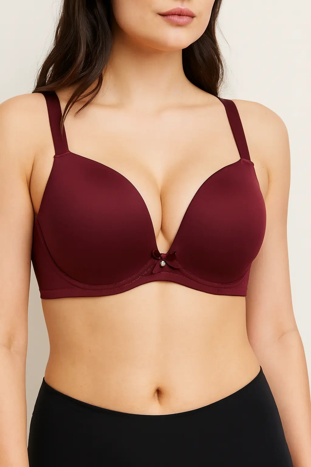 Soutien Push Up minimaliste couleur unie-Sous vetement femme