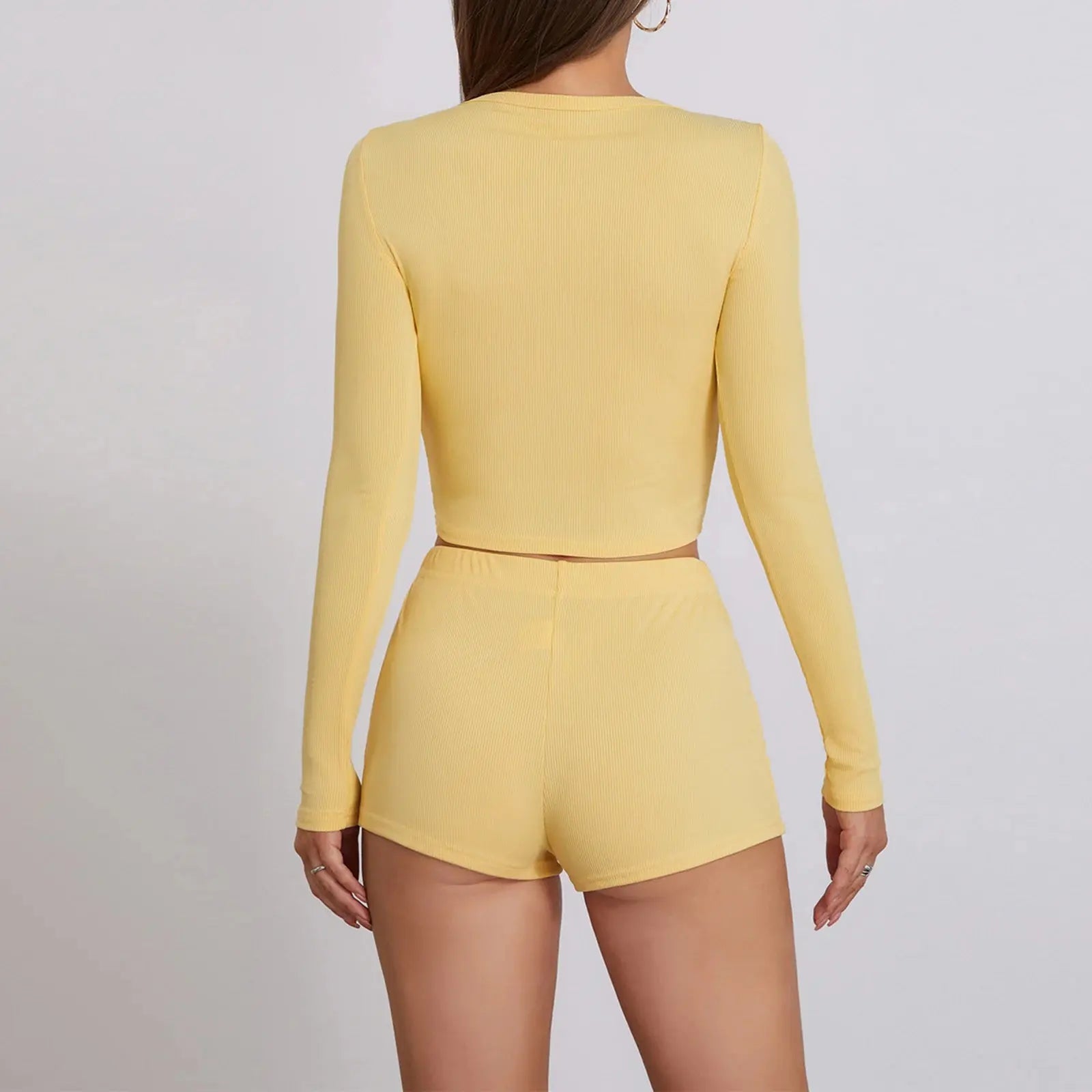 pyjama 2 pièces manches longues, col V, boutons, vetement de nuit