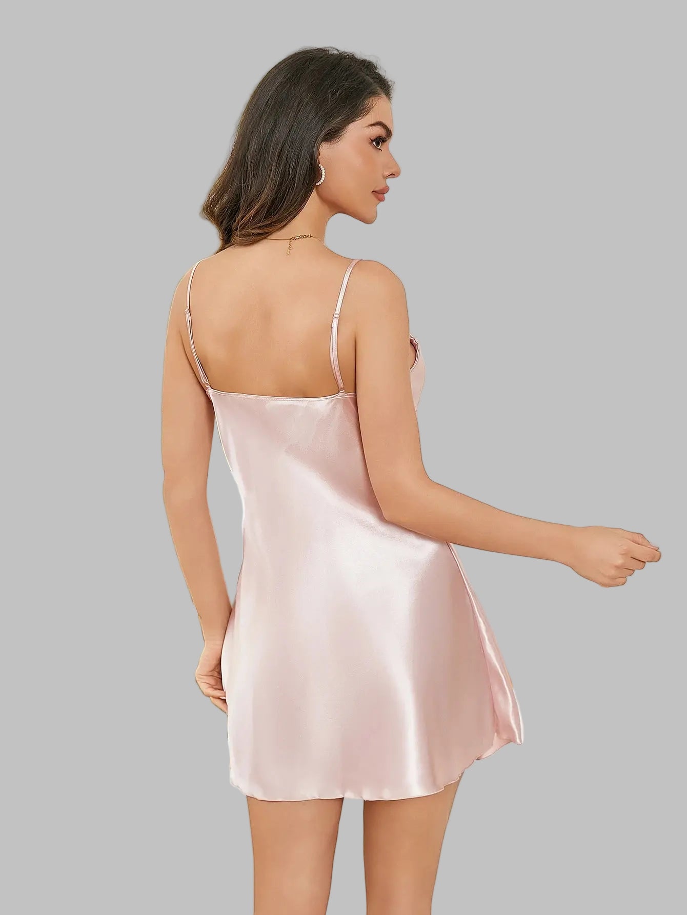 Robe nuisette unie pour femme détente minimaliste