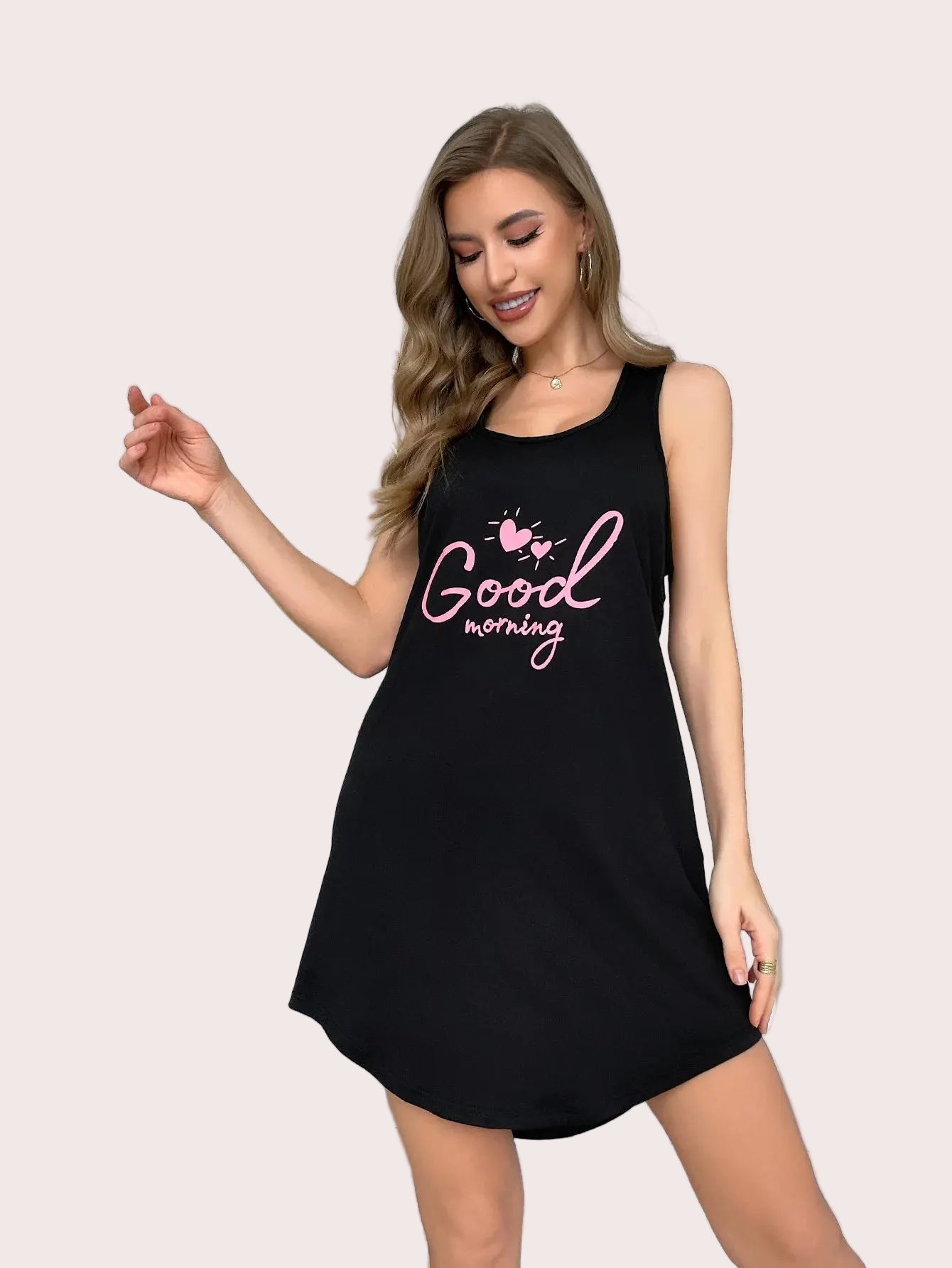 Chemise de nuit sans manches pour femmes