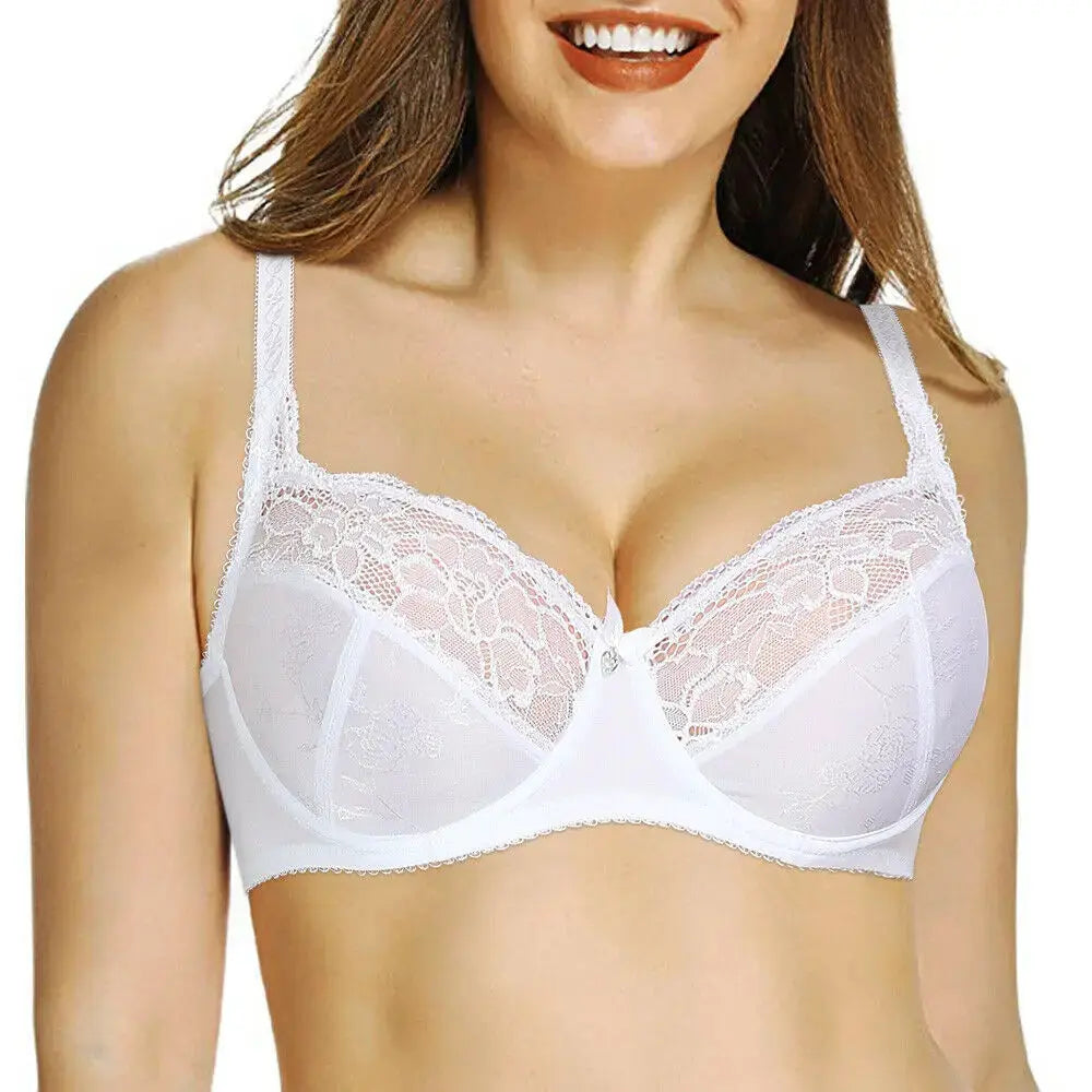 Soutien-gorge grande taille en dentelle broderie florale