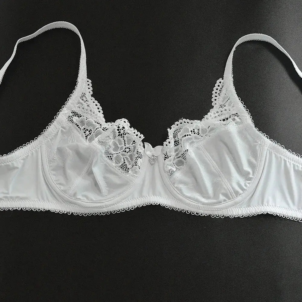 Soutien-gorge grande taille en dentelle broderie florale