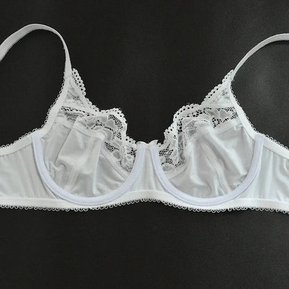 Soutien-gorge grande taille en dentelle broderie florale