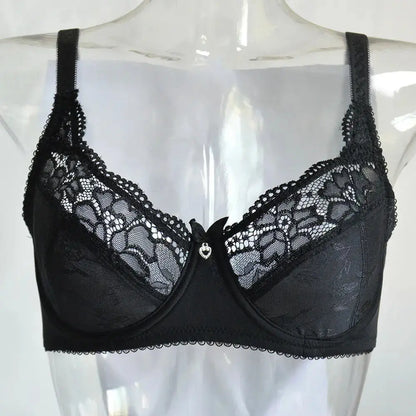 Soutien-gorge grande taille en dentelle broderie florale