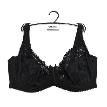 Soutien-gorge grande taille en dentelle broderie florale