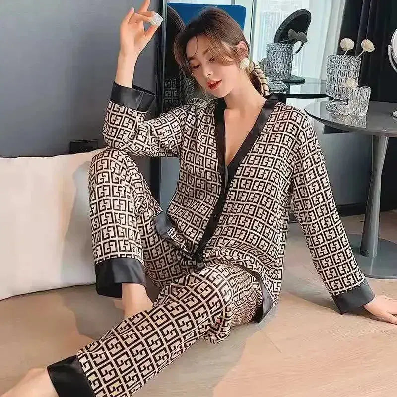 Pyjama épais à manches longues, collection automne et hiver