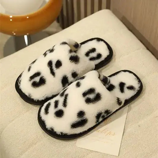 Pantoufle d'hiver à semelle souple pour femmes en peluche