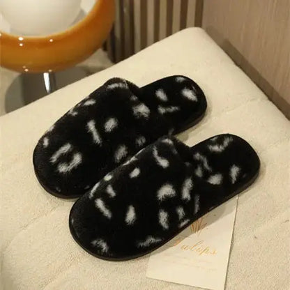 Pantoufle d'hiver à semelle souple pour femmes en peluche