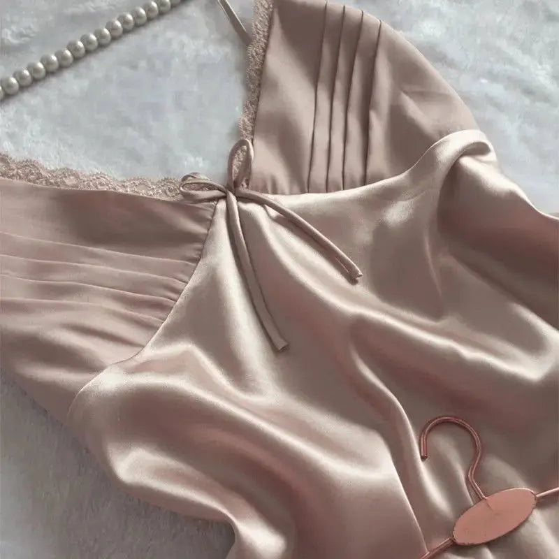Ensemble Pyjama en satin à lacets pour femmes- grande taille 3XL