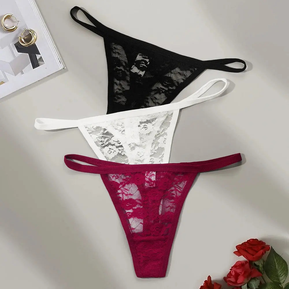 Culotte string en Lot de 02 pièces dentelle culottes taille basse