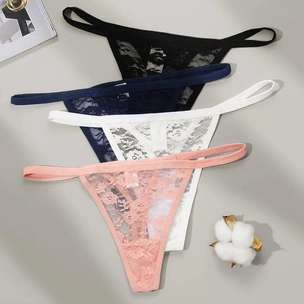 Culotte string en Lot de 02 pièces dentelle culottes taille basse