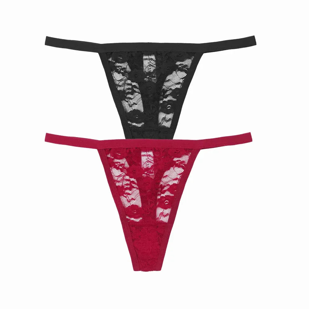 Culotte string en Lot de 02 pièces dentelle culottes taille basse