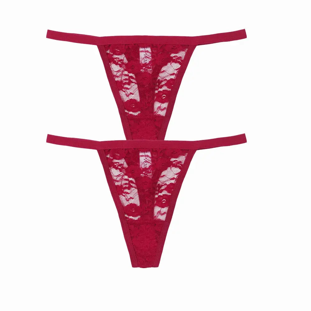 Culotte string en Lot de 02 pièces dentelle culottes taille basse