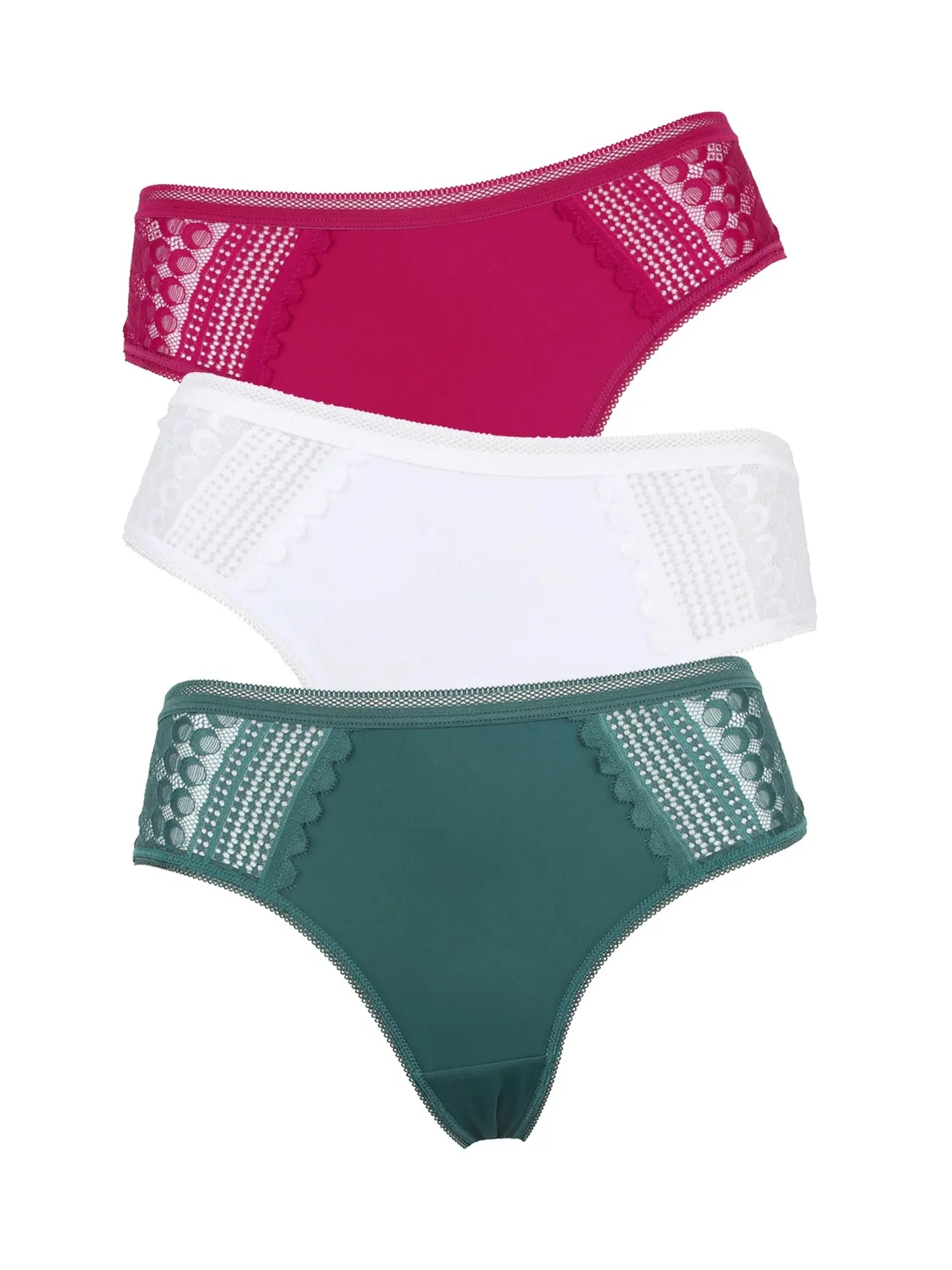 Lot de 03 culottes en dentelle taille basse