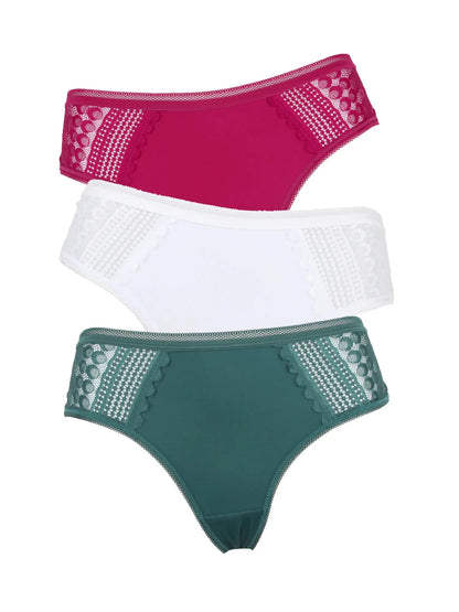 Lot de 03 culottes en dentelle taille basse