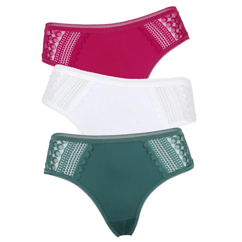Lot de 03 culottes en dentelle taille basse