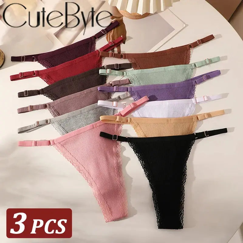 Culotte String en coton Sexy en lot de 03 pieces pour femmes