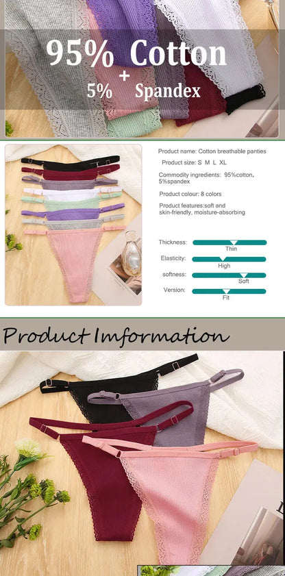 Culotte String en coton Sexy en lot de 03 pieces pour femmes
