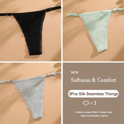Culotte String en coton Sexy en lot de 03 pieces pour femmes