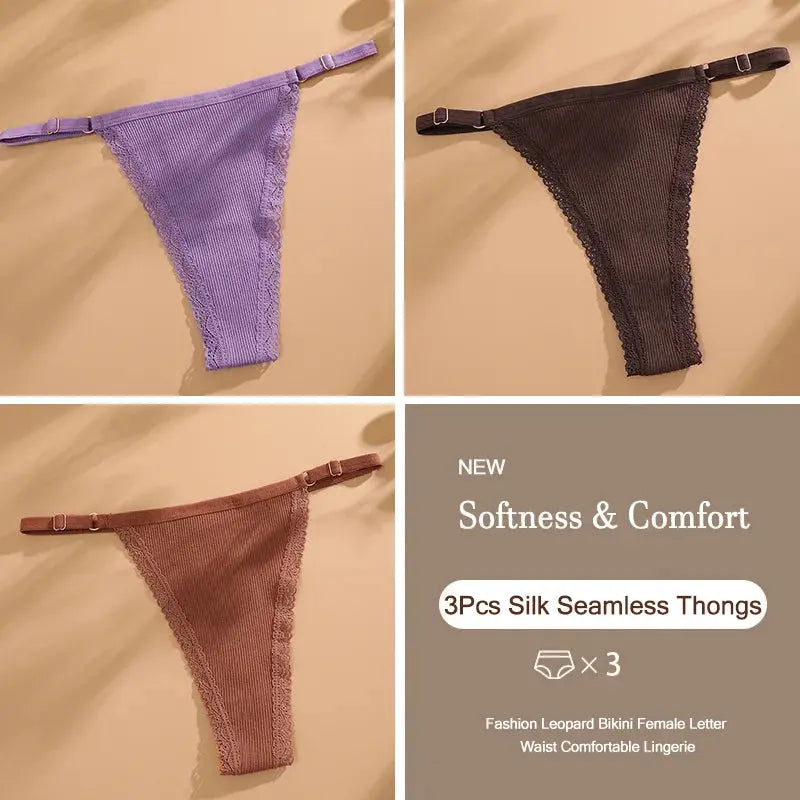Culotte String en coton Sexy en lot de 03 pieces pour femmes
