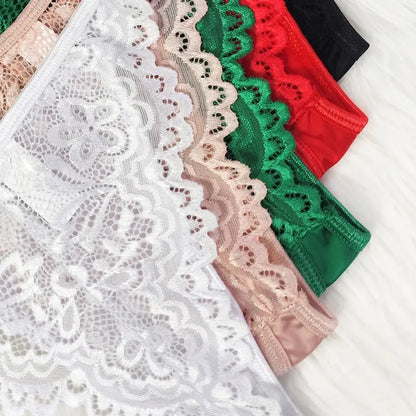 Lot de 05 pièces culotte string broderie taille basse