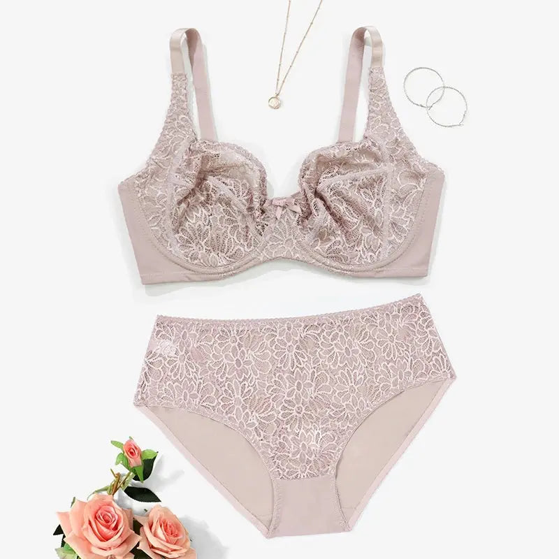 Ensemble soutien gorge grande taille pour femme sans doublure