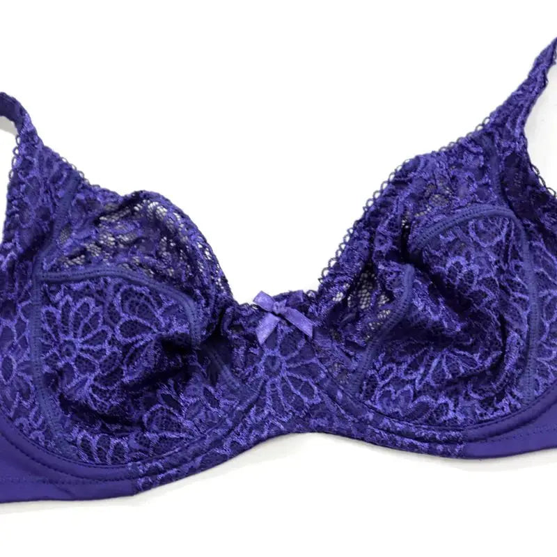 Soutien-gorge à armature couleur unie en dentelle floral