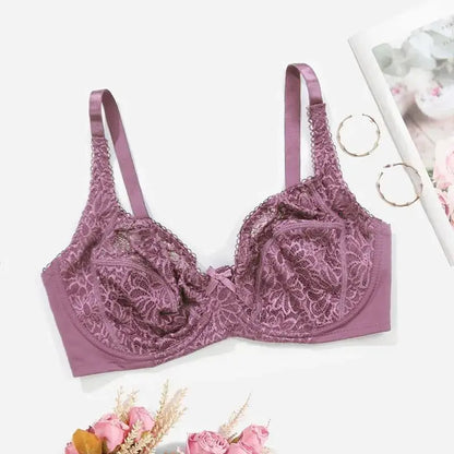 Soutien-gorge à armature couleur unie en dentelle floral