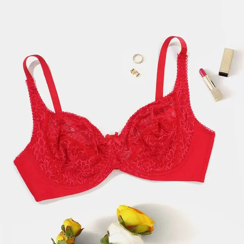 Soutien-gorge à armature couleur unie en dentelle floral