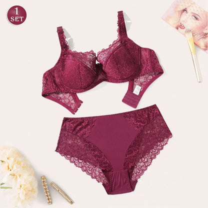Ensemble soutien-gorge et culotte mince armatures grande taille