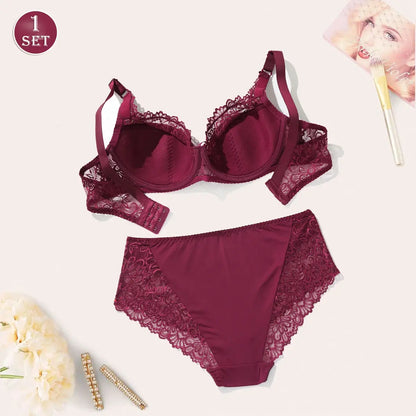 Ensemble soutien-gorge et culotte mince armatures grande taille
