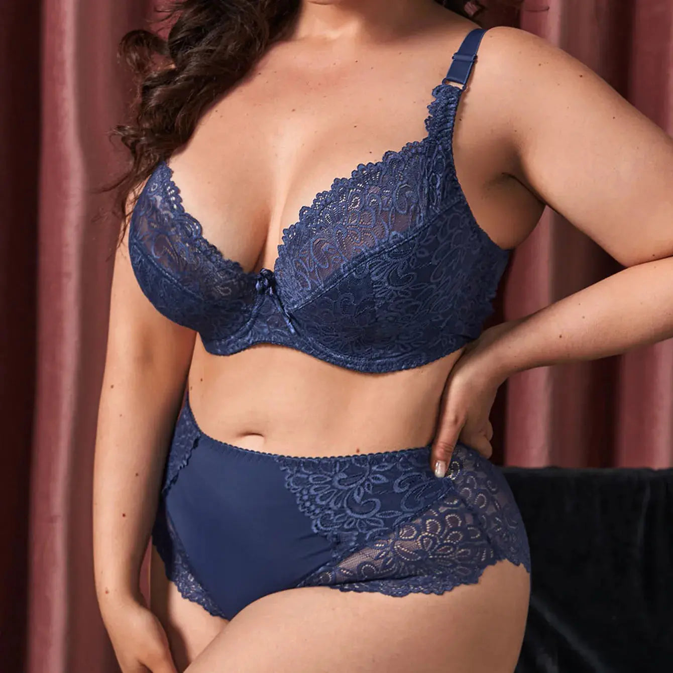 Ensemble soutien-gorge et culotte mince armatures grande taille