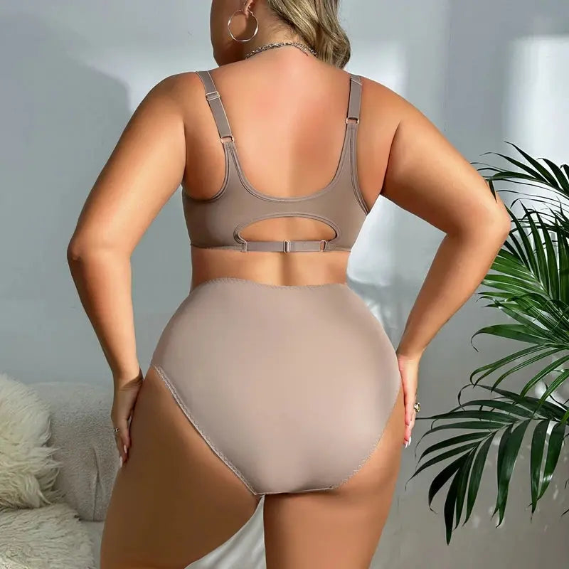 Ensemble de soutien-gorge sans fil grande taille dos creux