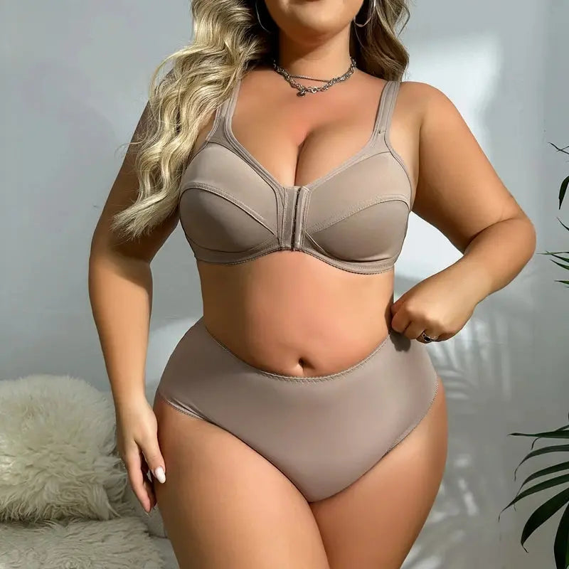 Ensemble de soutien-gorge sans fil grande taille dos creux