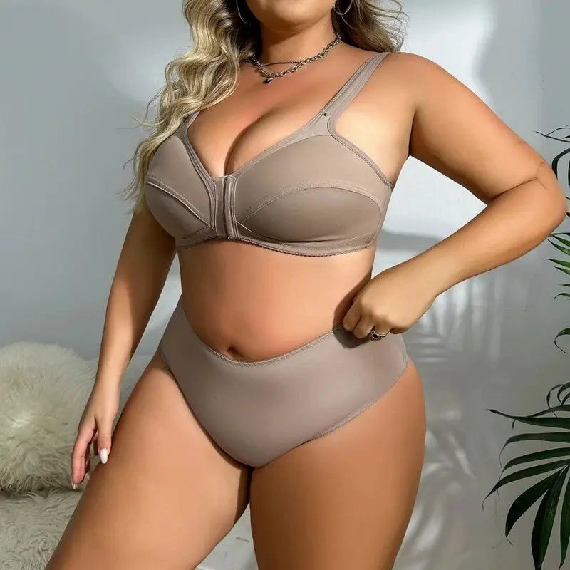 Ensemble de soutien-gorge sans fil grande taille dos creux