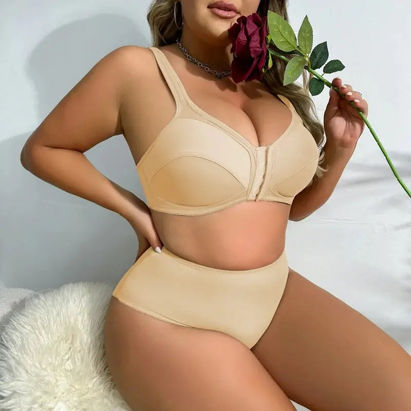 Ensemble de soutien-gorge sans fil grande taille dos creux