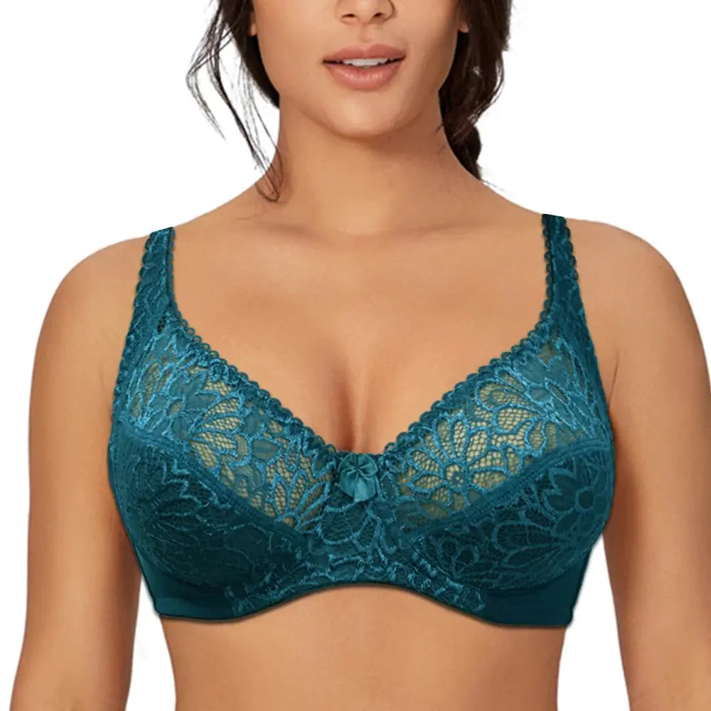 Soutien-gorge grande taille en dentelle non rembourrée, à armatures