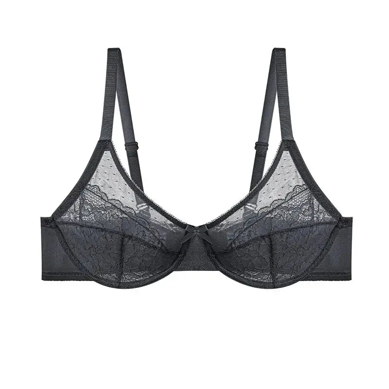 Soutien-gorge sexy en dentelle florale fin couleur unie Lingerie sexy annie