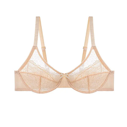 Soutien-gorge sexy en dentelle florale fin couleur unie Lingerie sexy annie