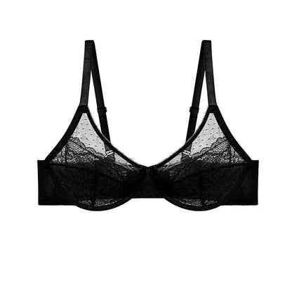 Soutien-gorge sexy en dentelle florale fin couleur unie Lingerie sexy annie