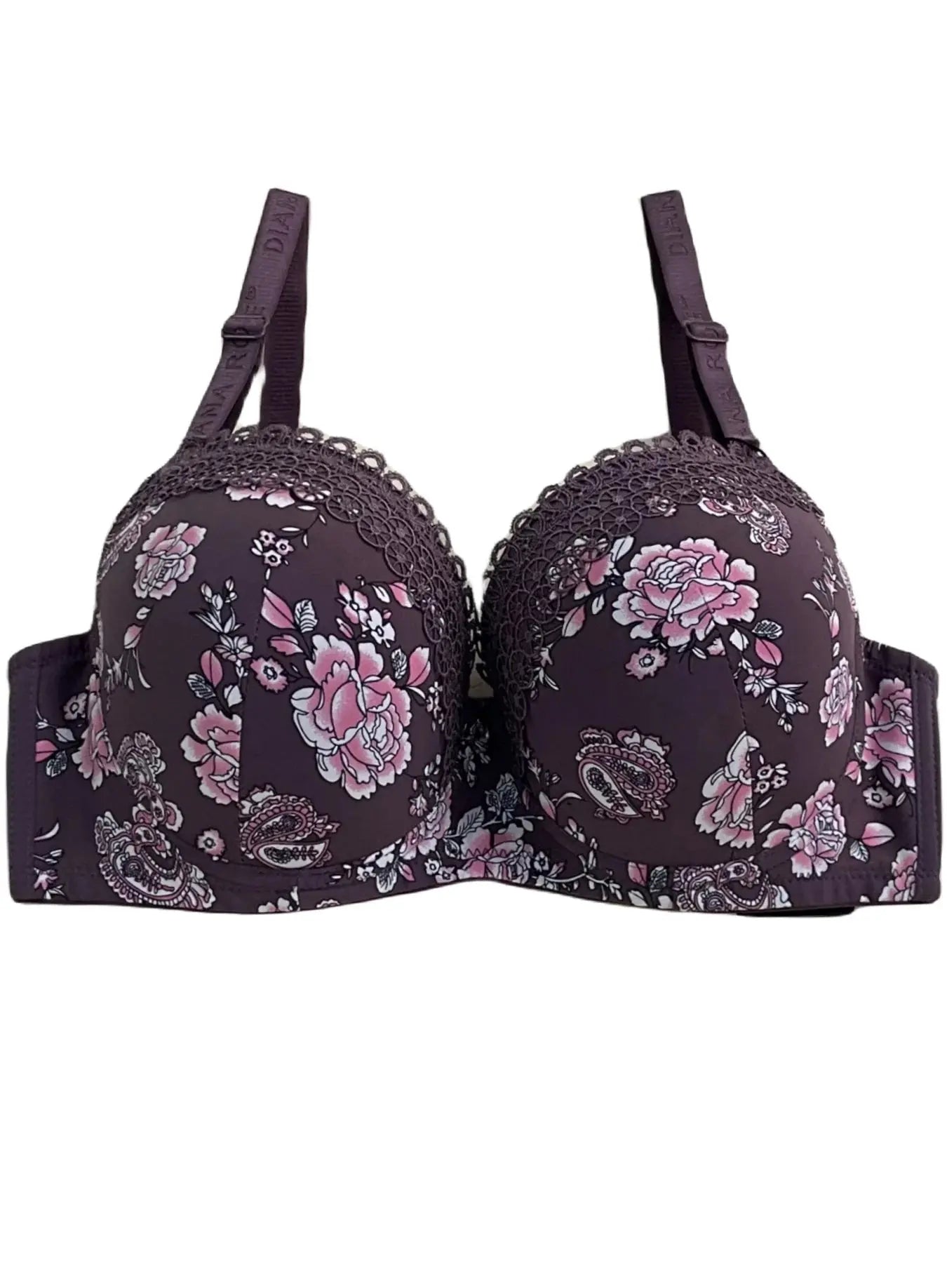 Soutien gorge avec anneau en acier bonnet D florale