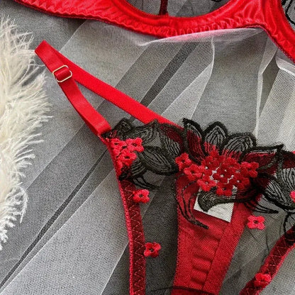 Ensemble Lingerie deux pièces brodée florale Lingeries et Accessoires Annie